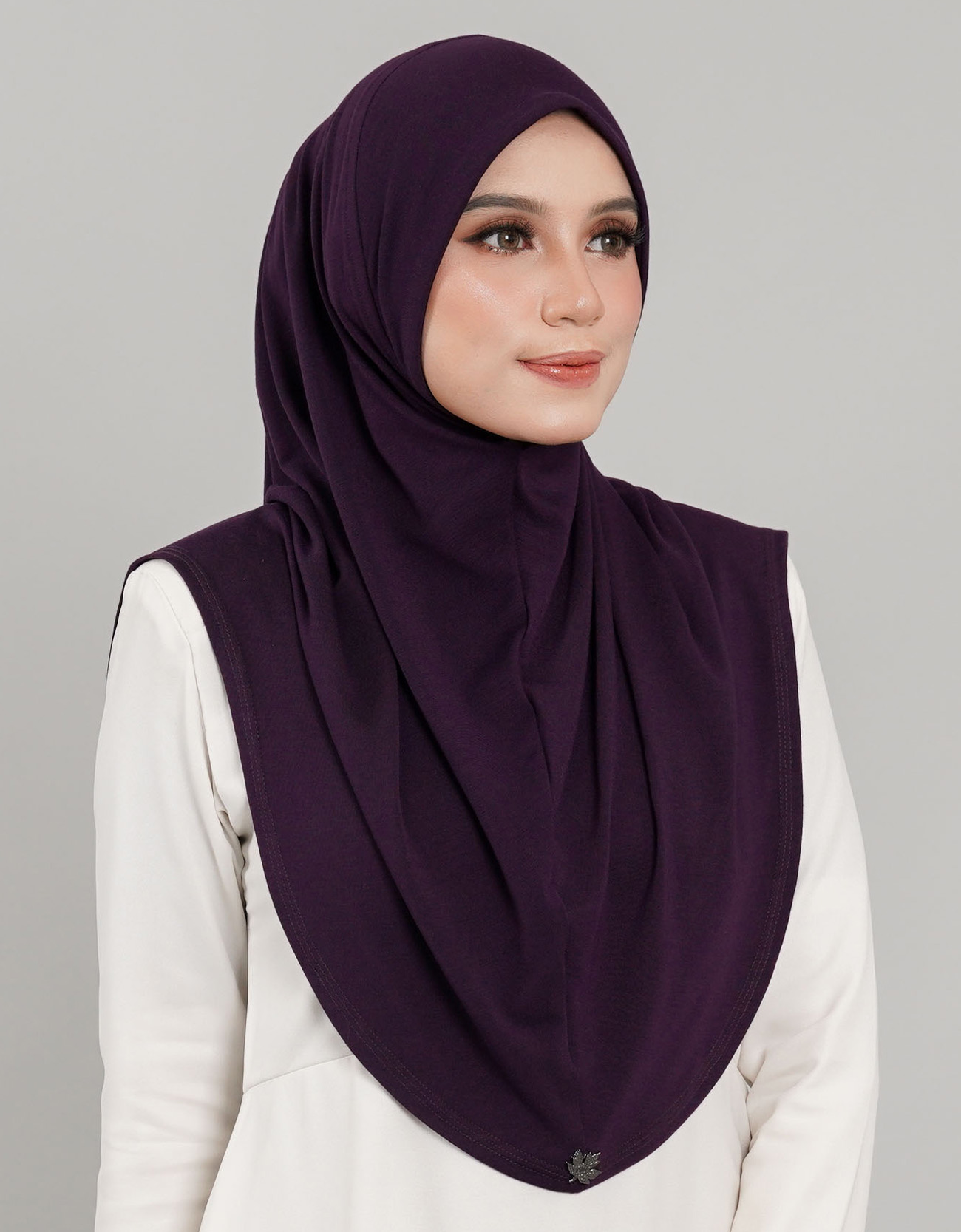 Express Hijab Damia Plain - 01 Eggplant&w=300&zc=1