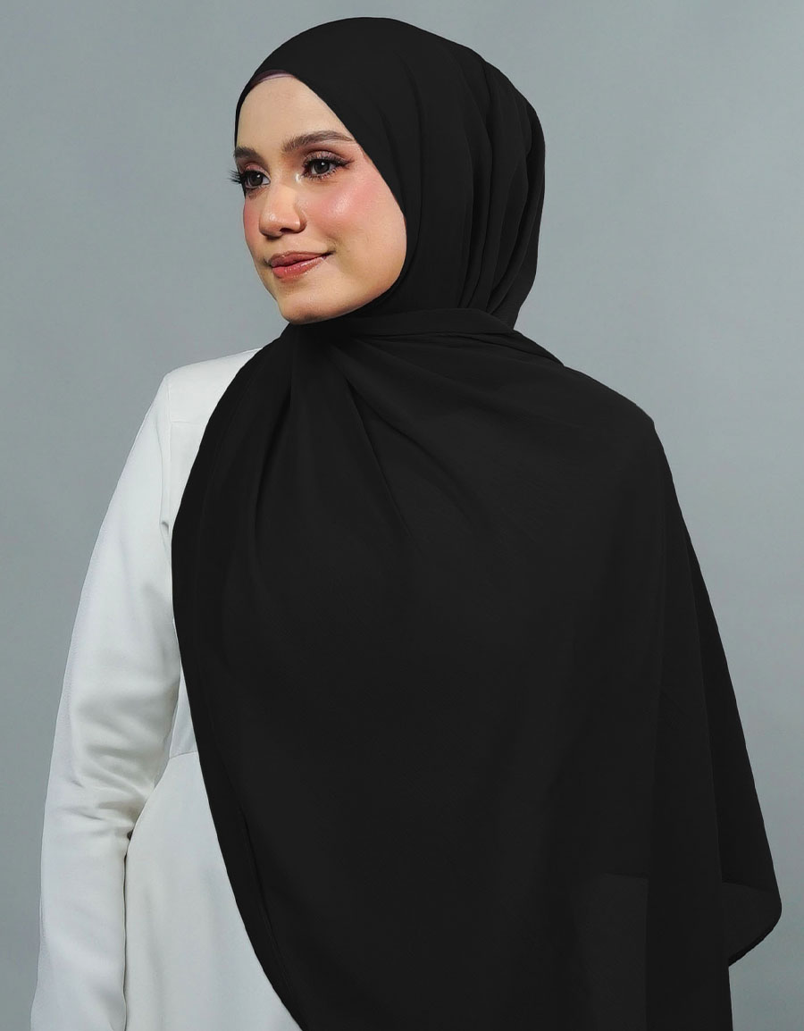 Ireesya Shawl Plain - 13 Black