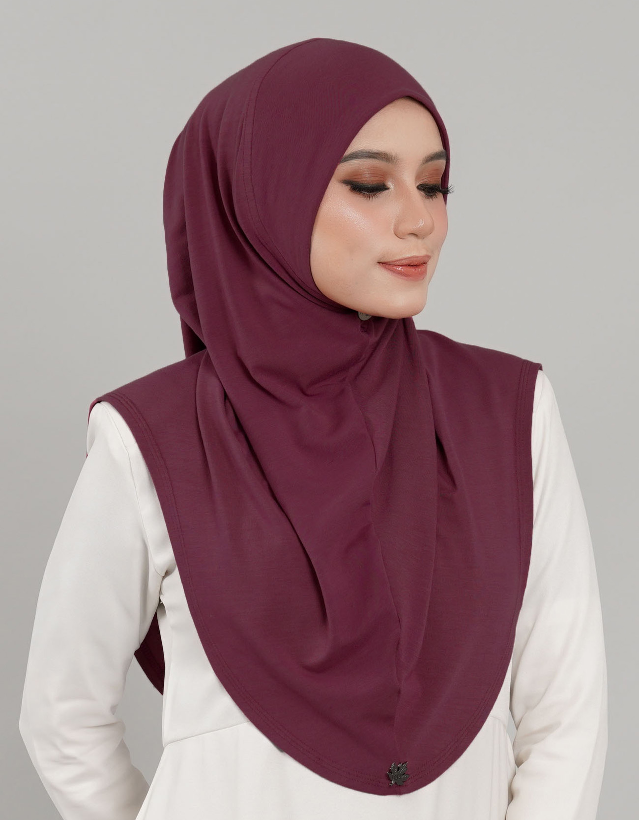 Express Hijab Damia Plain - 14 Raspberry Rose