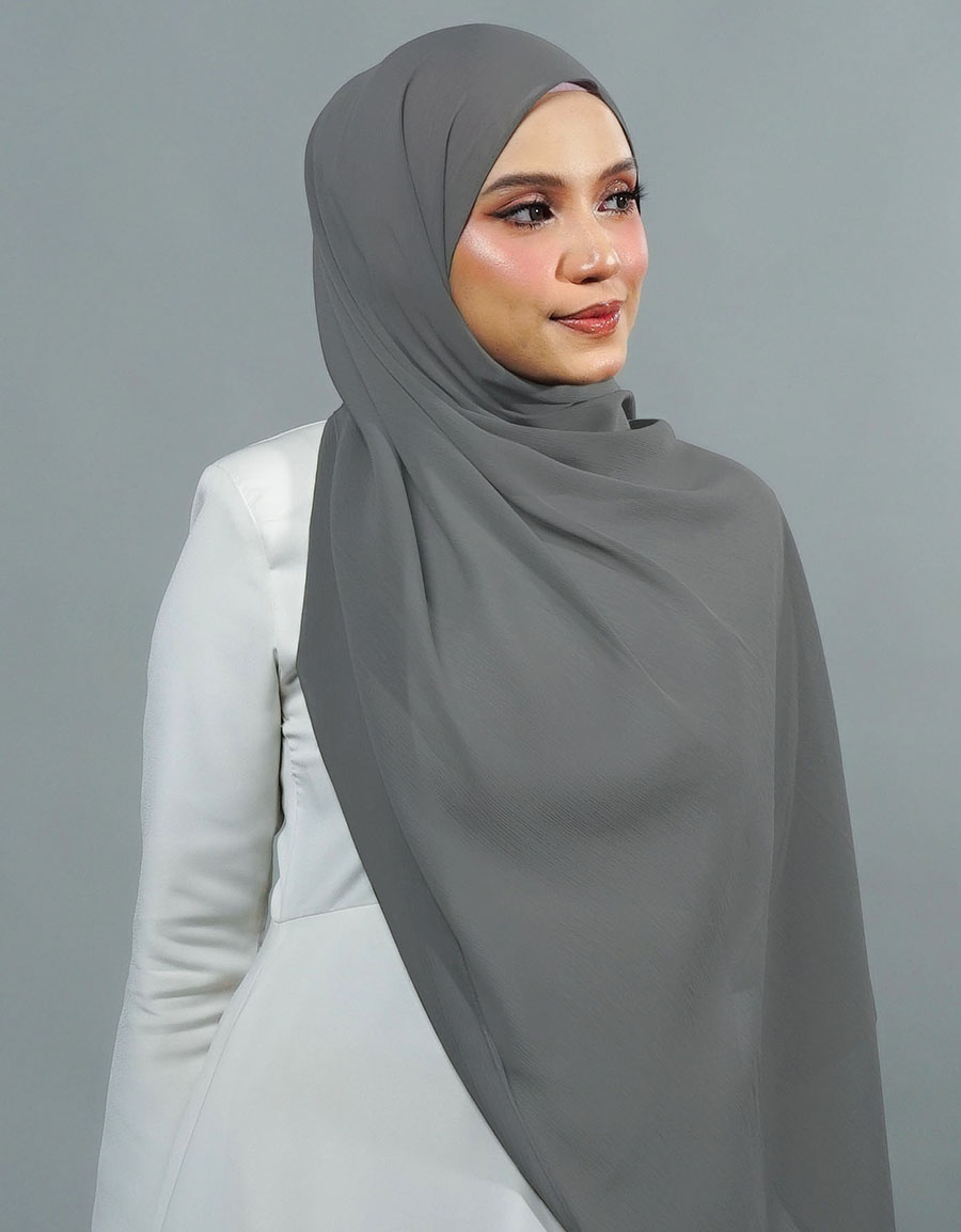 Ireesya Shawl Plain - 14 Light Grey