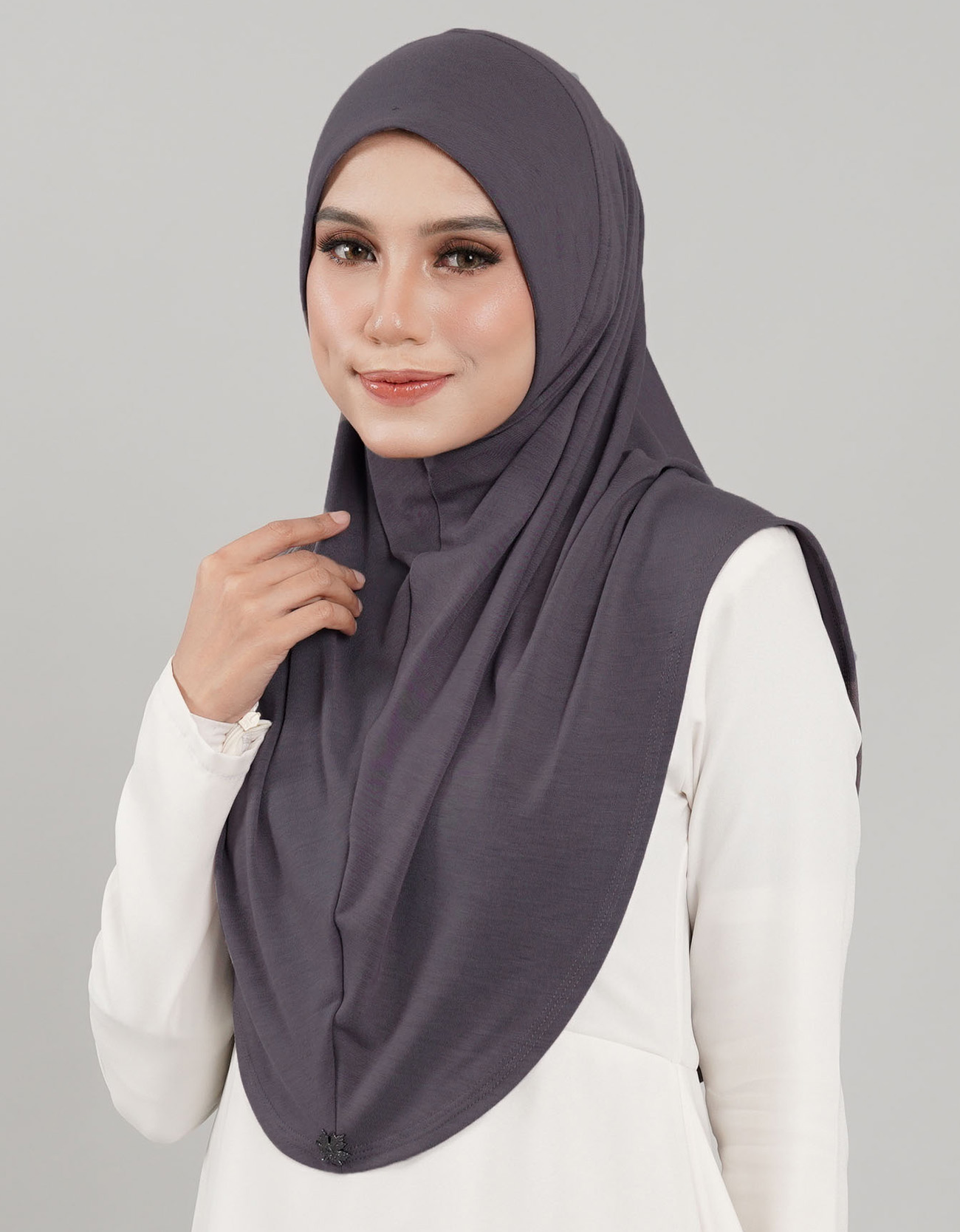 Express Hijab Damia Plain - 21 Steel