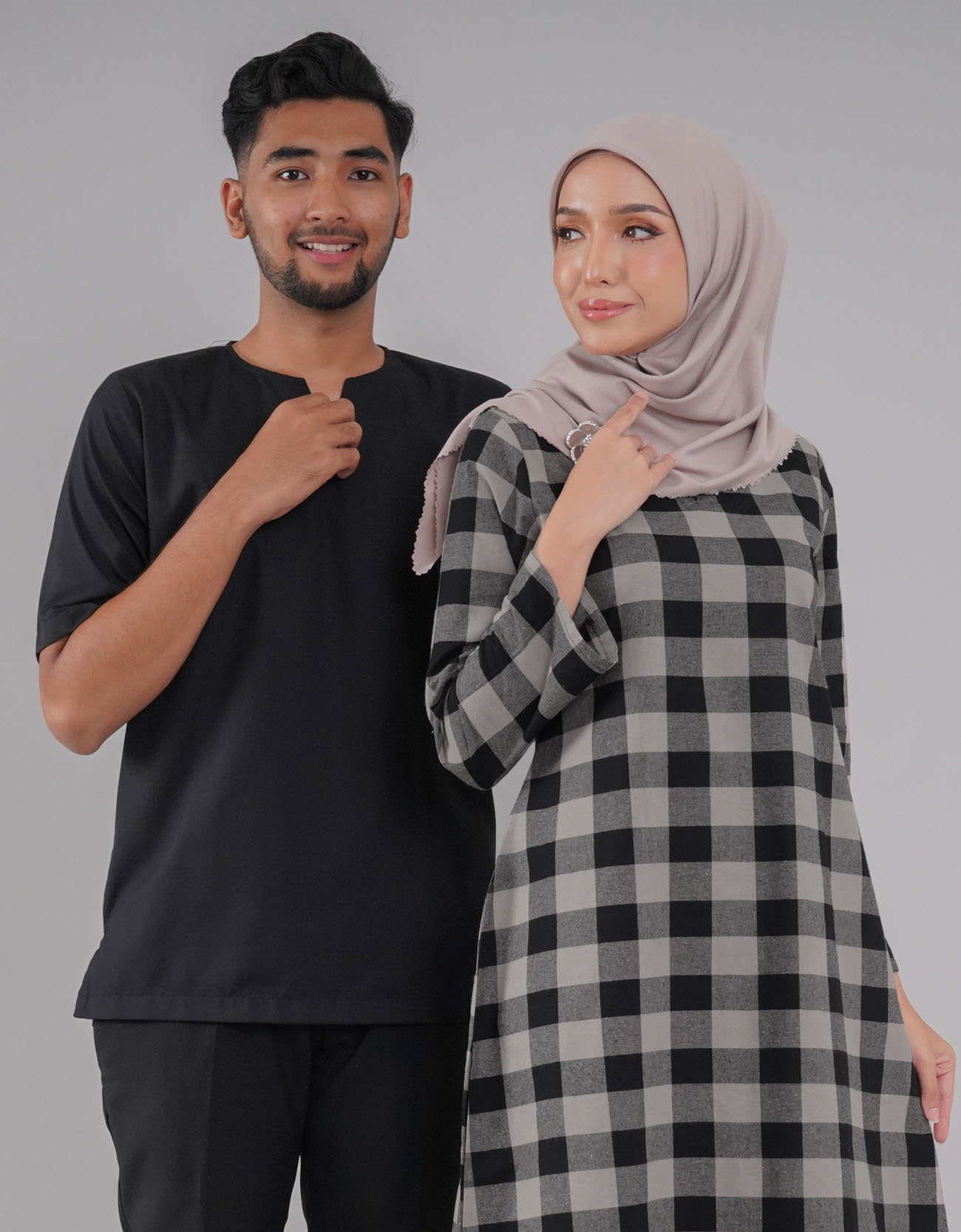 Tanjung Kurung Riau Adult Cotton A-cut Design - 02 Black