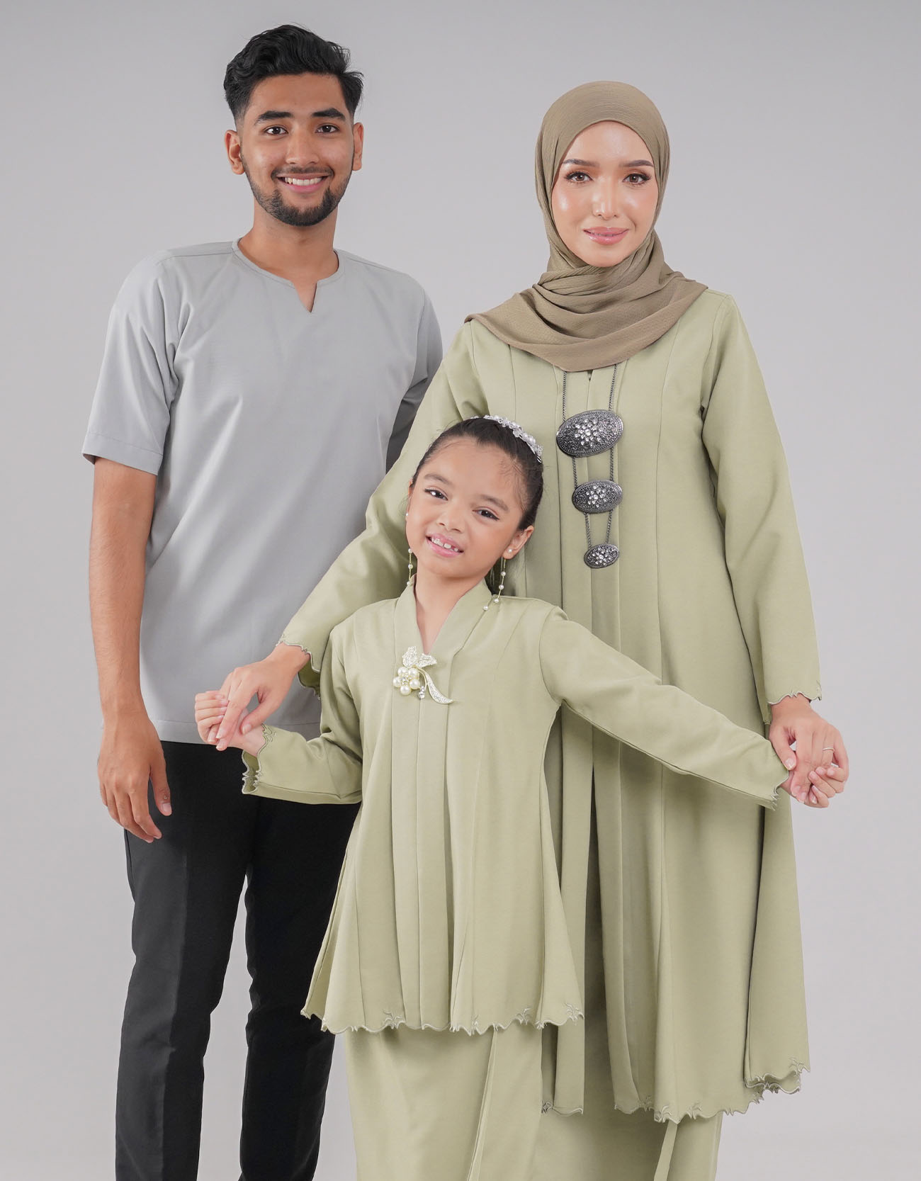 Embun Kebarung Kids Marle Cotton - 02 Laurel Green