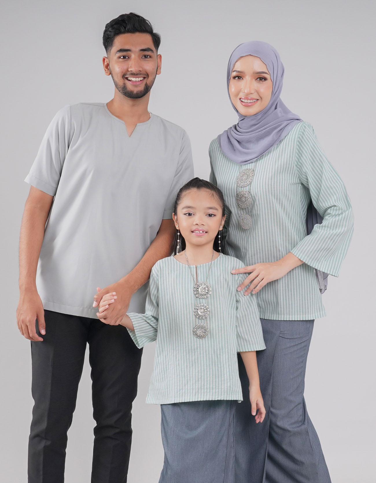 Cempaka Kurung Kedah Kids Cotton - 01 Light Blue