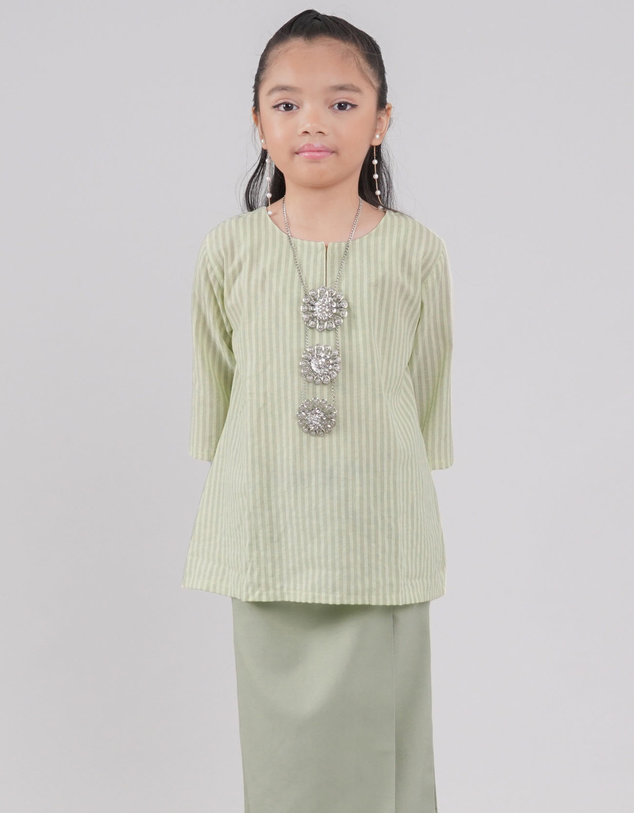Cempaka Kurung Kedah Kids Cotton - 02 Light Green&w=300&zc=1