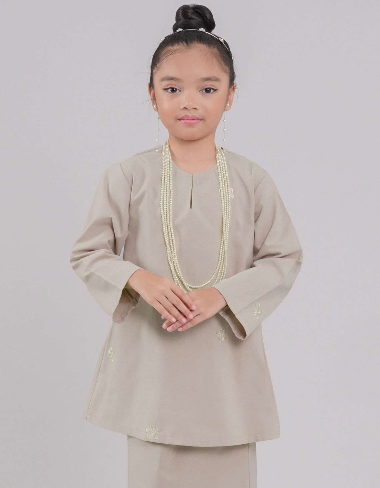 Mahrani Kurung Riau Kids Cotton Embroidered - 03 Light Brown&w=300&zc=1