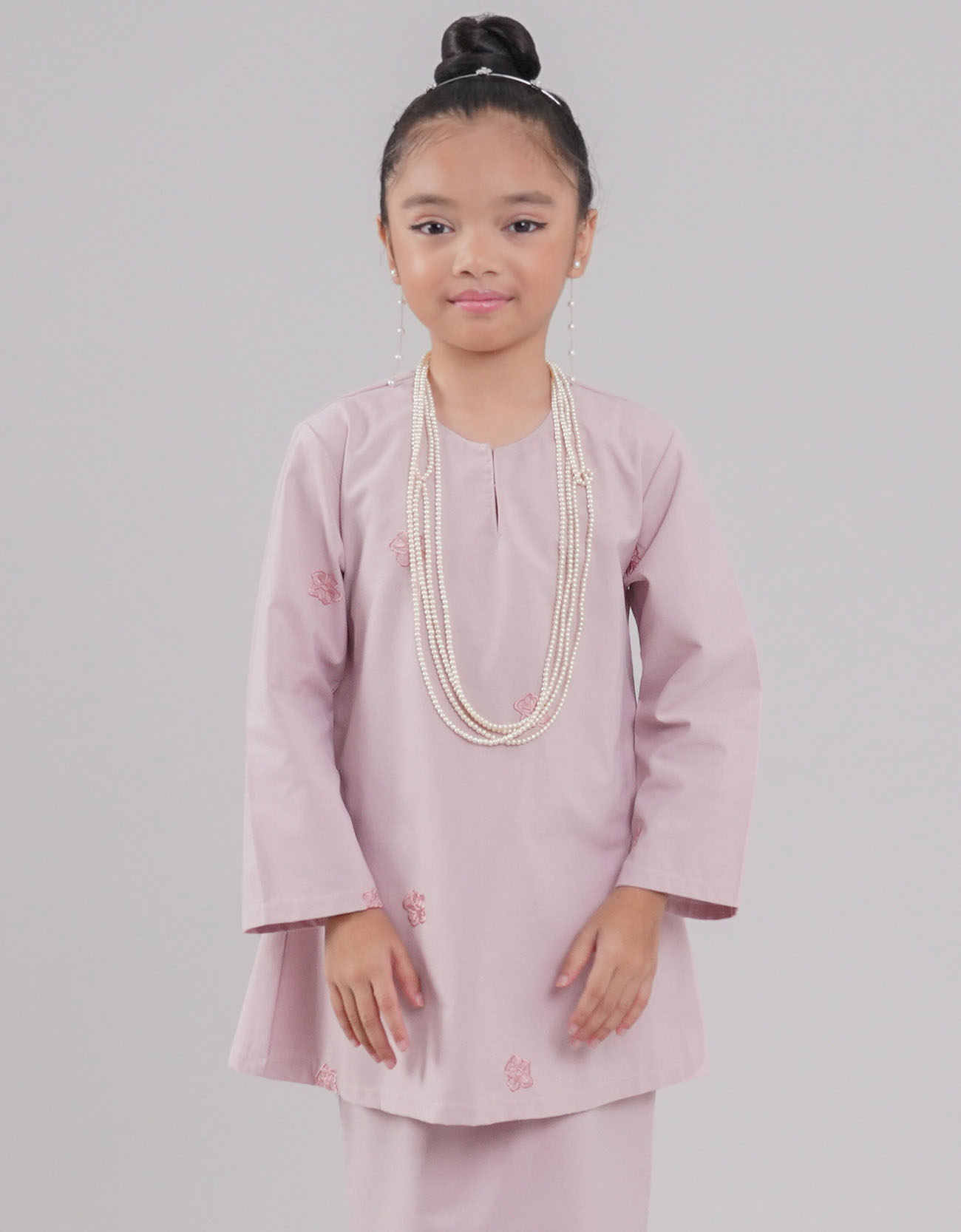 Mahrani Kurung Riau Kids Cotton Embroidered - 02 Light Pink&w=300&zc=1