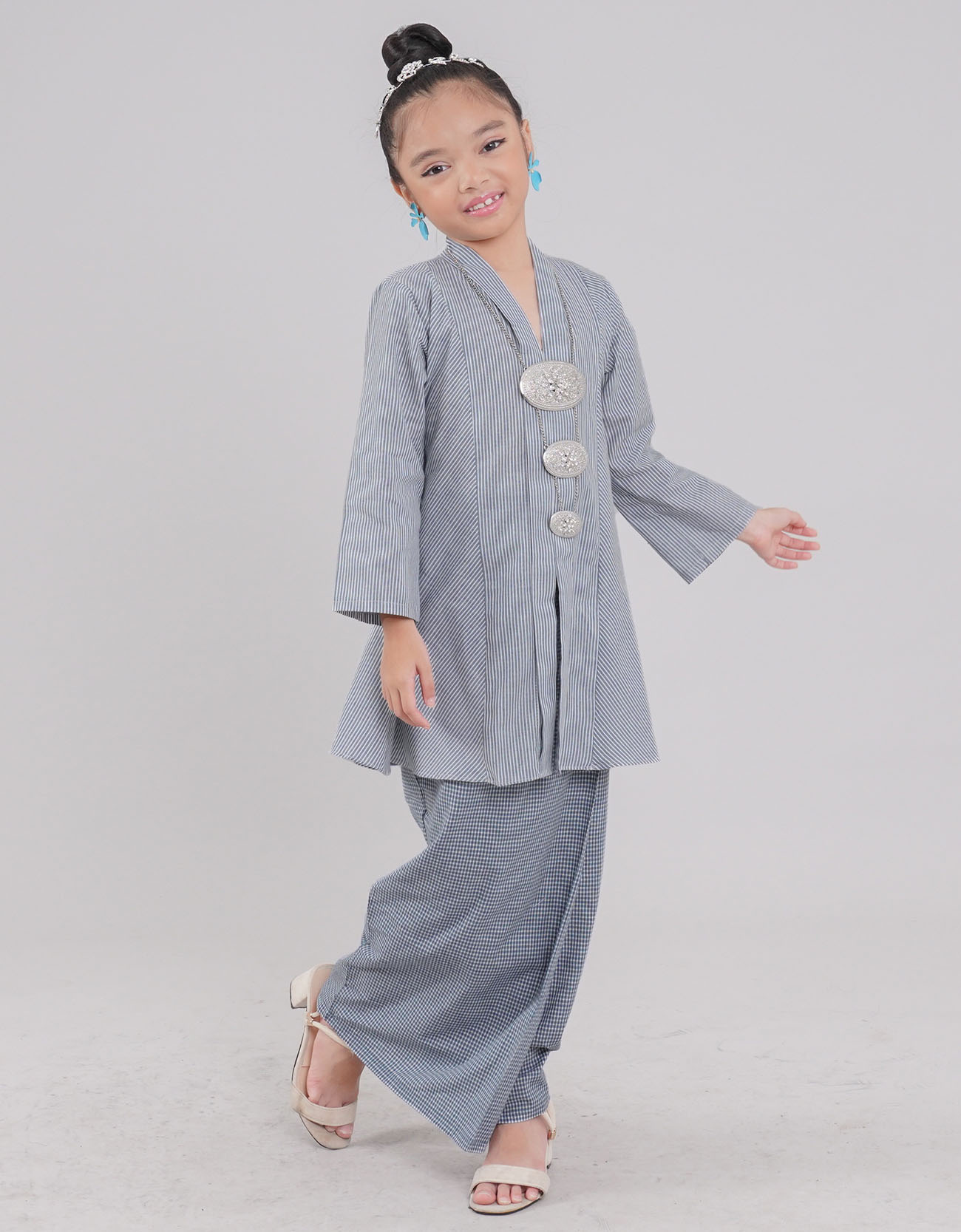 Mahsuri Kebarung Kids Cotton - 01 Blue