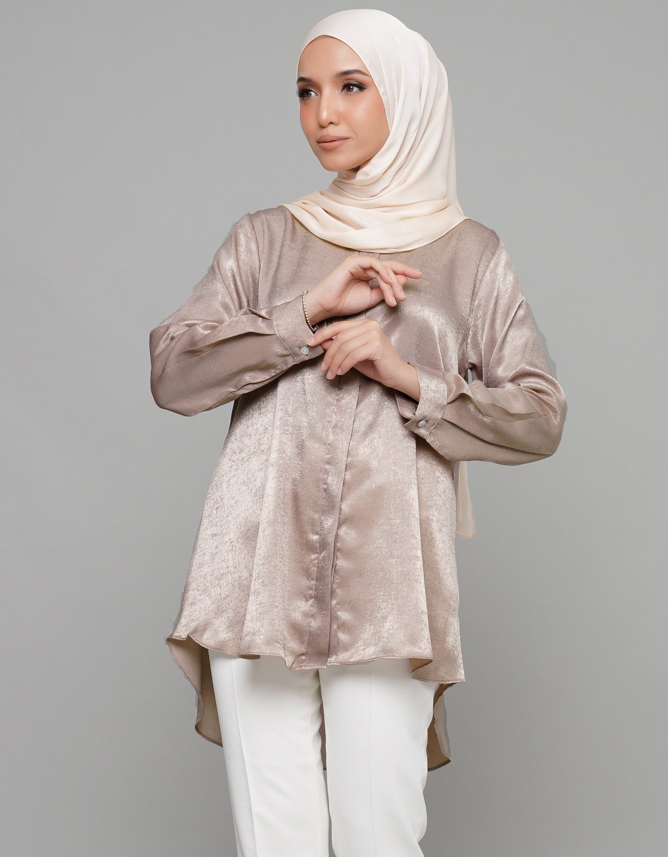 Ayumi Blouse High Quality Matte Satin