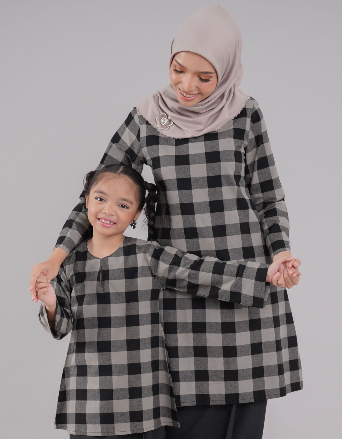 Tanjung Kurung Riau Adult Cotton A-cut Design - 02 Black