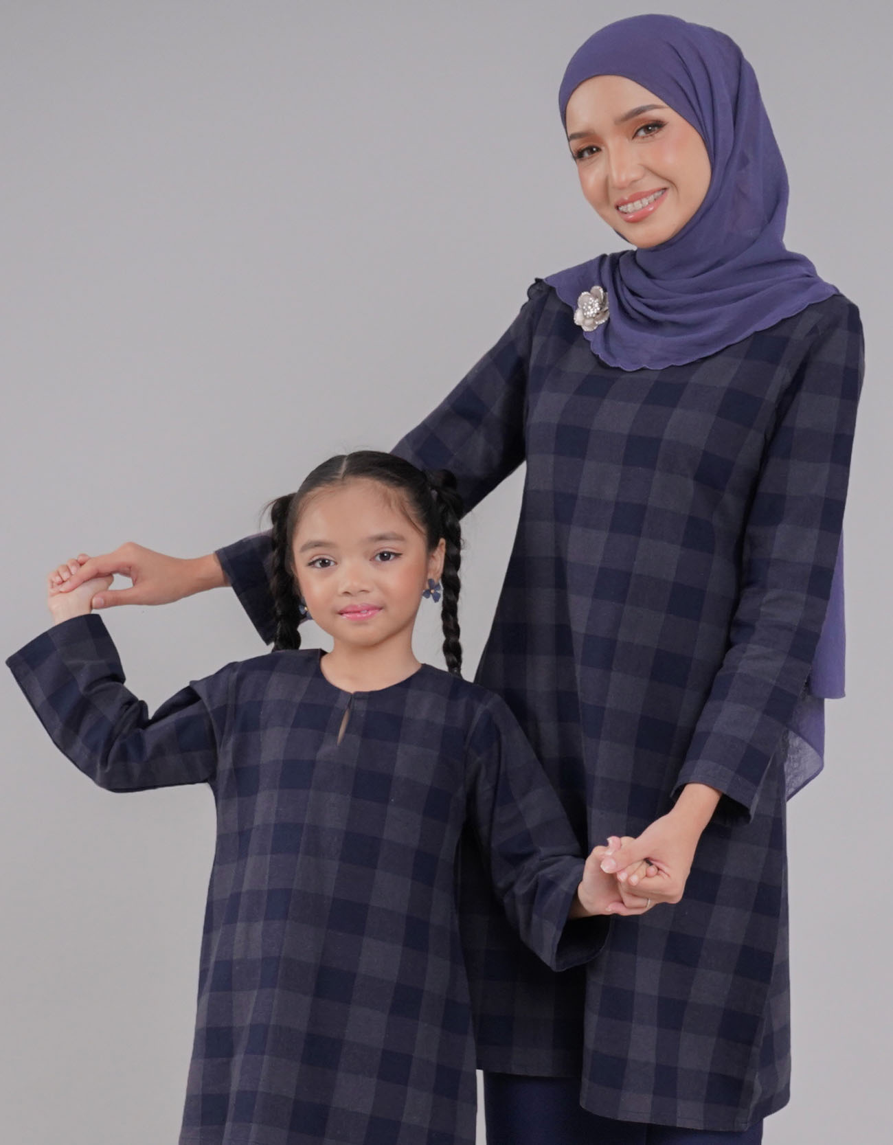 Tanjung Kurung Riau Adult Cotton A-cut Design - 01 Blue