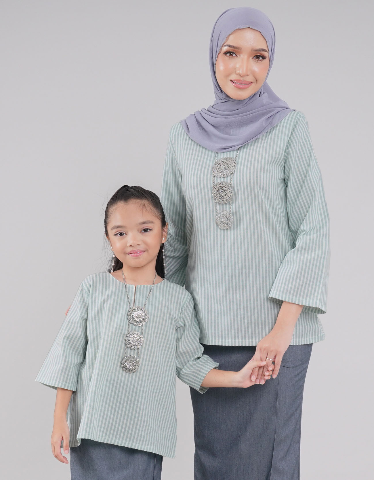 Cempaka Kurung Kedah Adult Cotton - 01 Light Blue