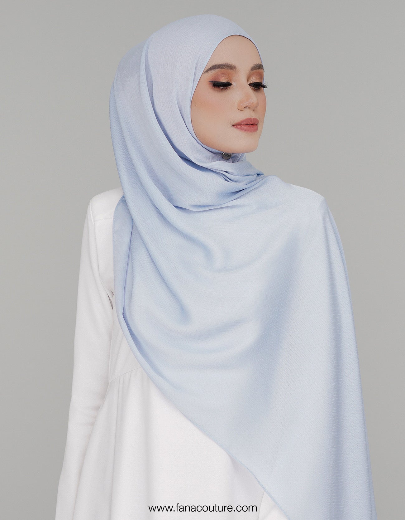 Naura Shawl Plain - 04 Light Steel Blue