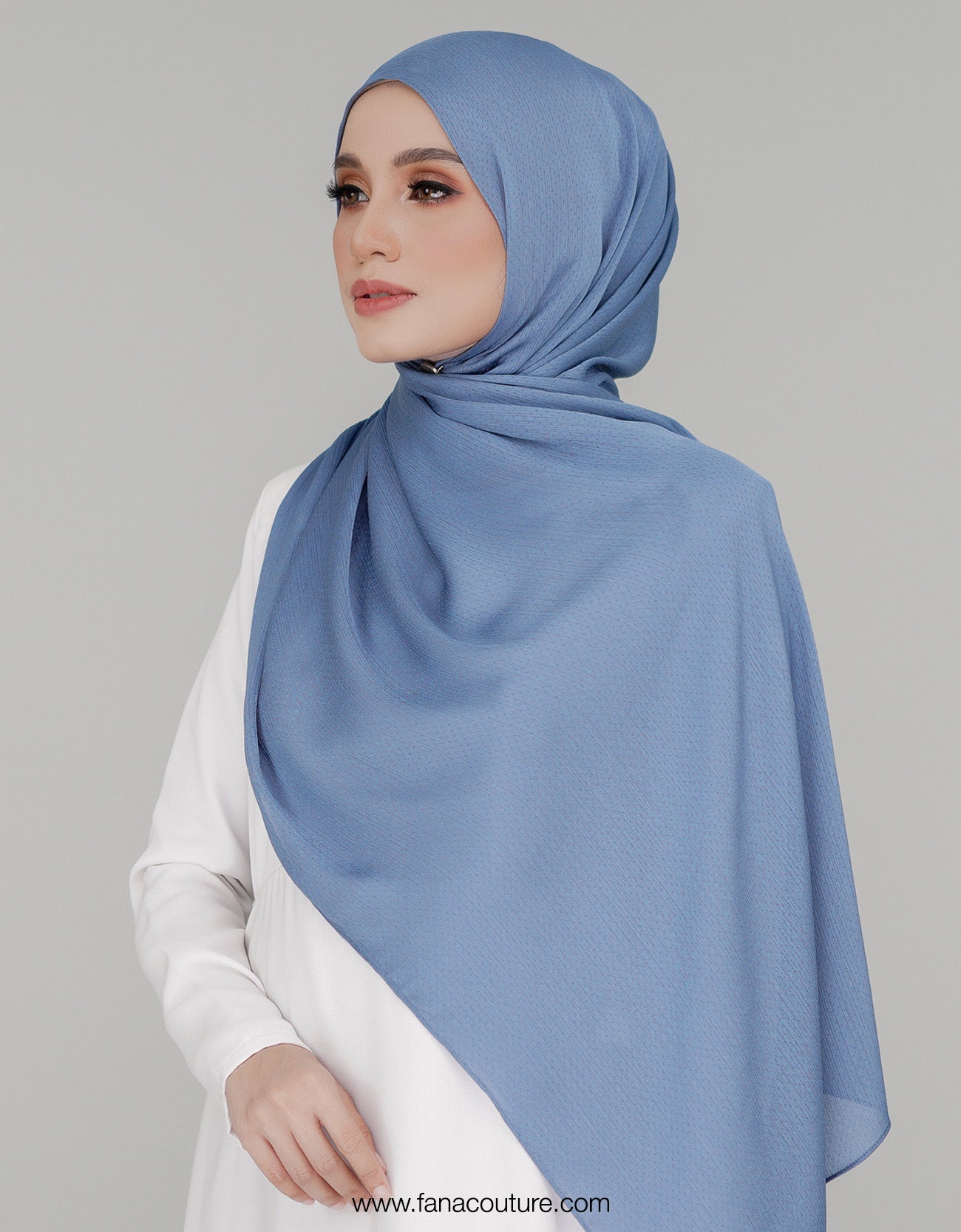 Naura Shawl Plain - 05 Blue Grey