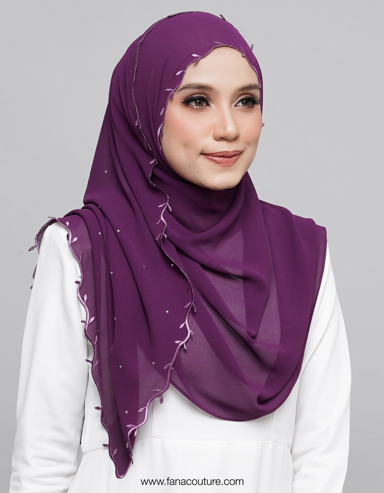 Nuha Shawl Sulam - 05 Imperial Magenta