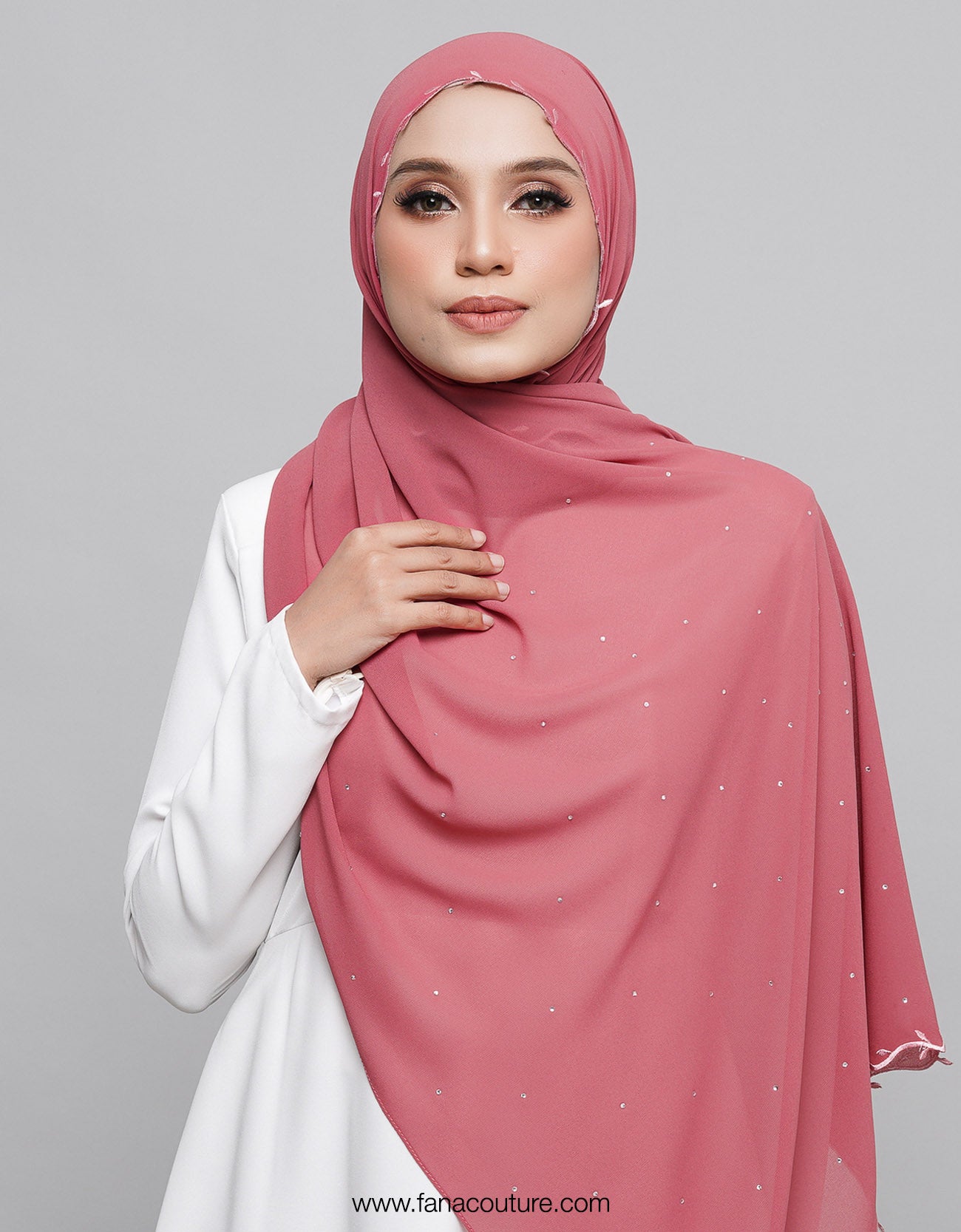 Nuha Shawl Sulam - 08 Tango Pink