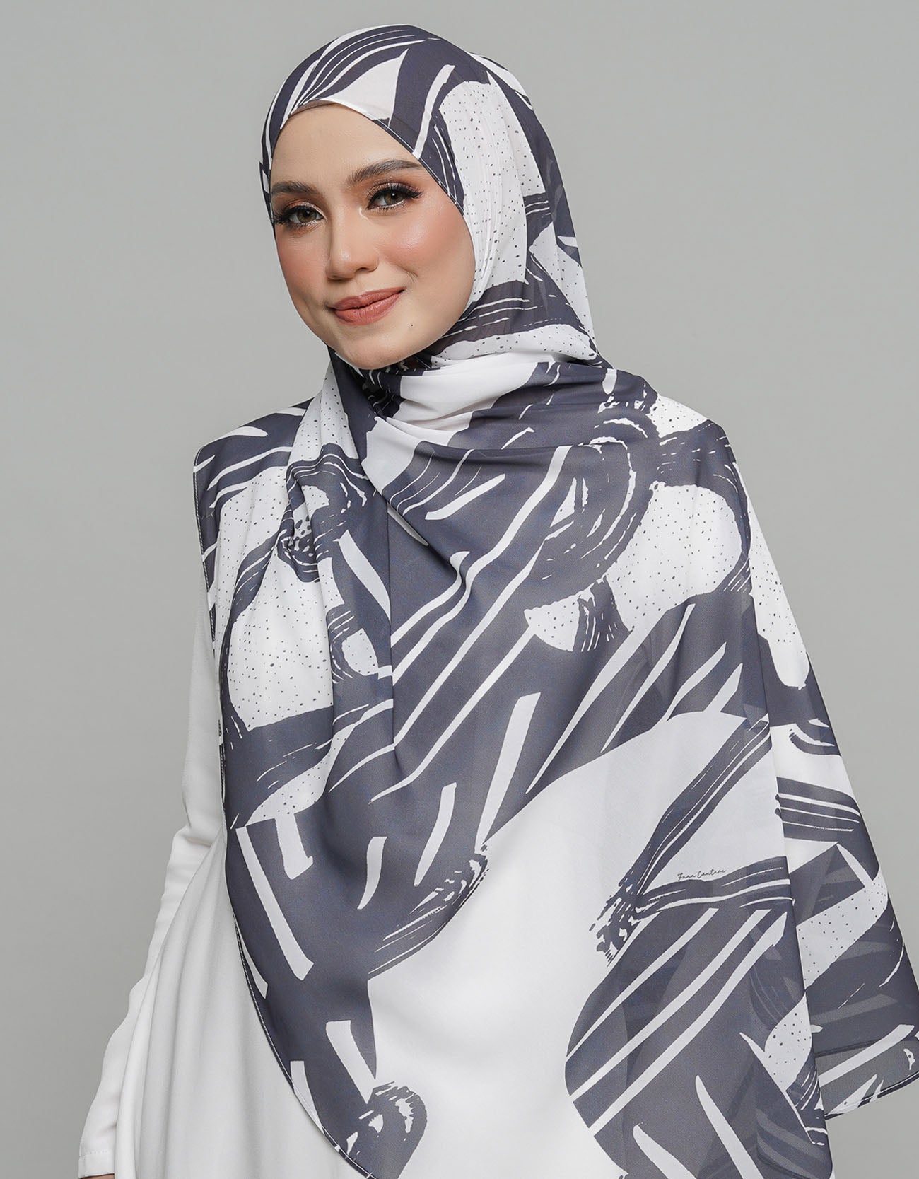 Sofea Long Shawl - 12 Monotone Serenity