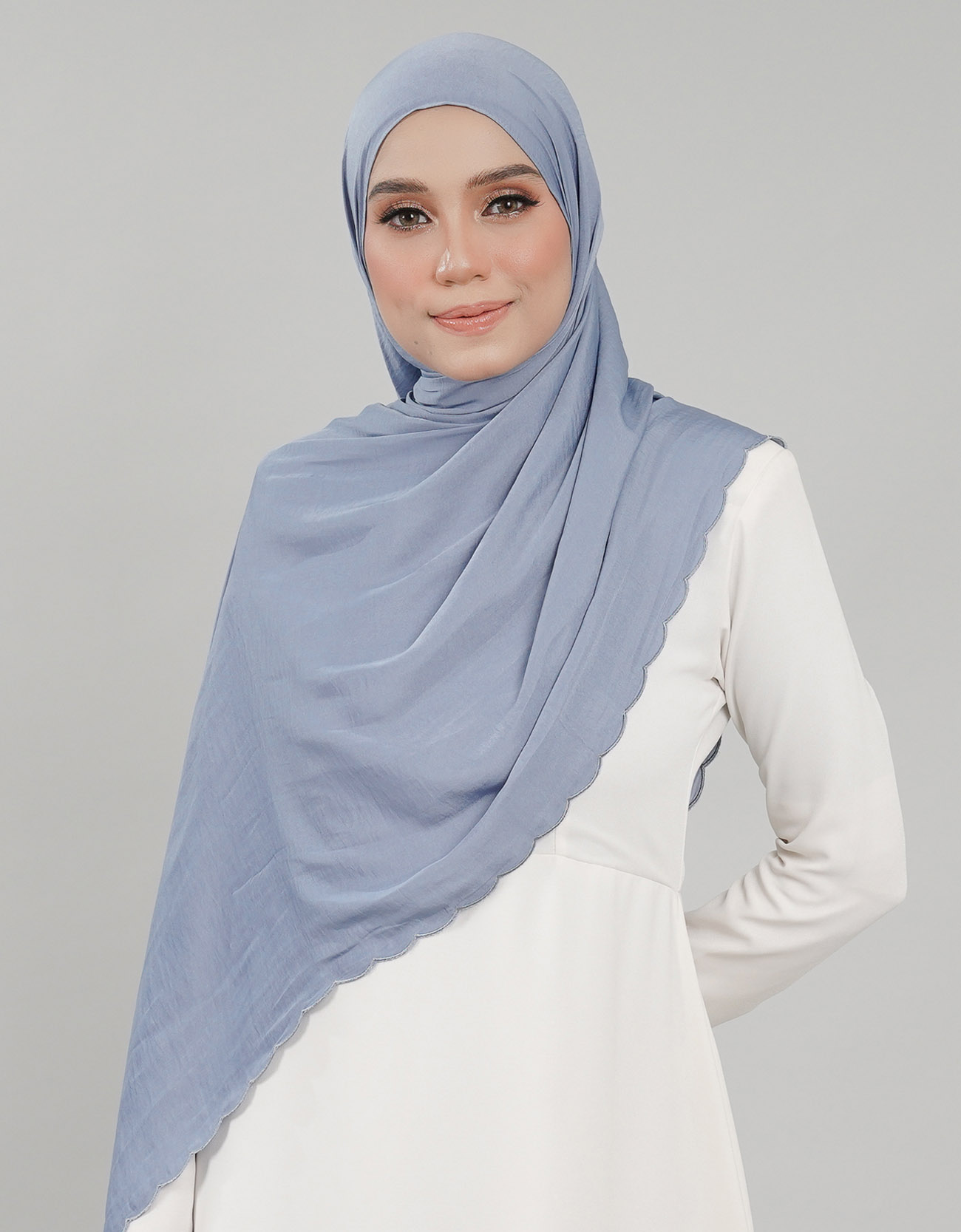 Akasia Shawl Sulam - 06 Sage Blue