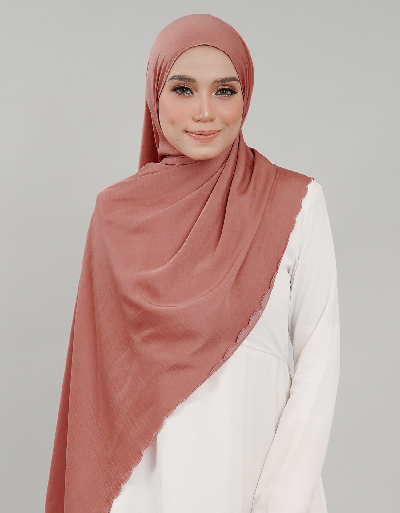 Akasia Shawl Sulam - 10 Brick Orange