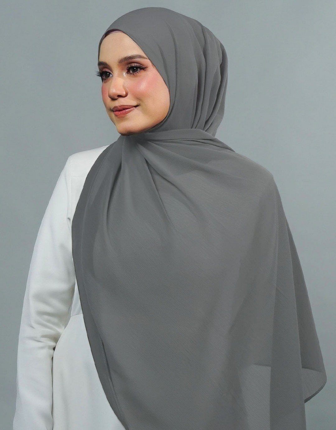 Ireesya Shawl Plain - 14 Light Grey
