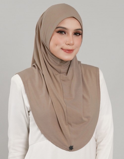 Express Hijab Damia Plain - 16 Khaki