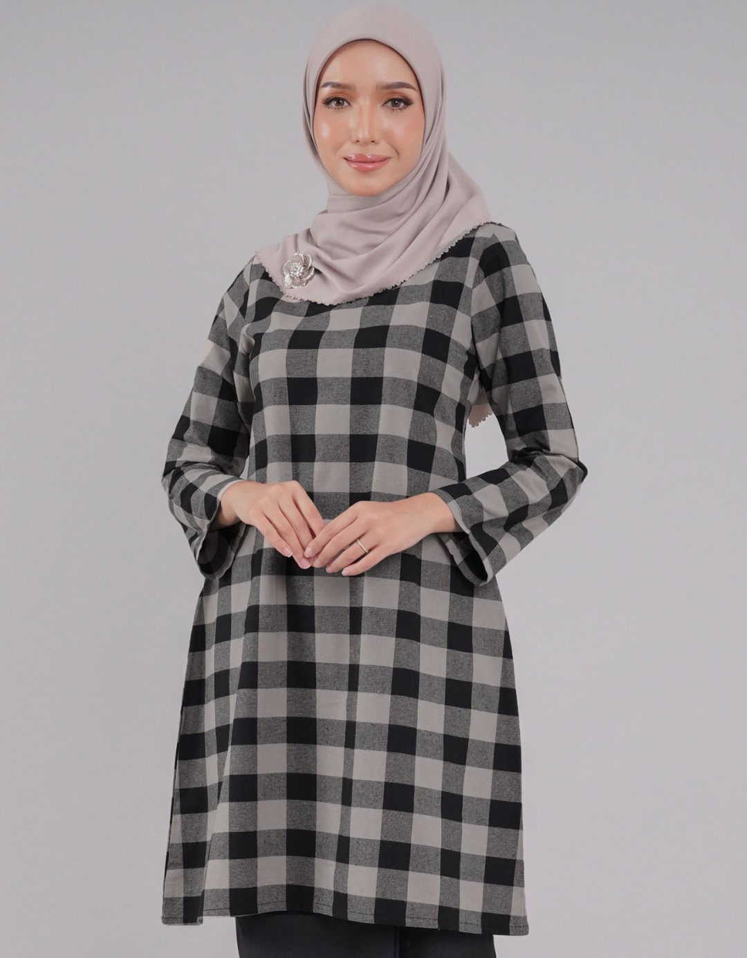 Tanjung Kurung Riau Adult Cotton A-cut Design - 02 Black