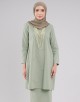 Mahrani Kurung Riau Adult Cotton Embroidered - 01 Green