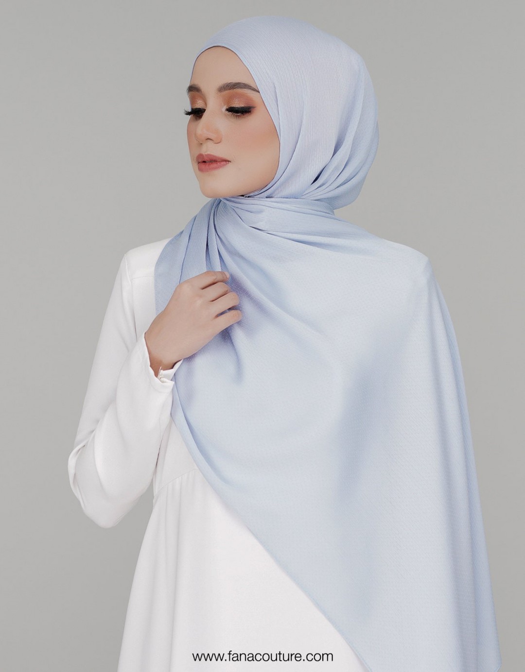 Naura Shawl Plain - 04 Light Steel Blue