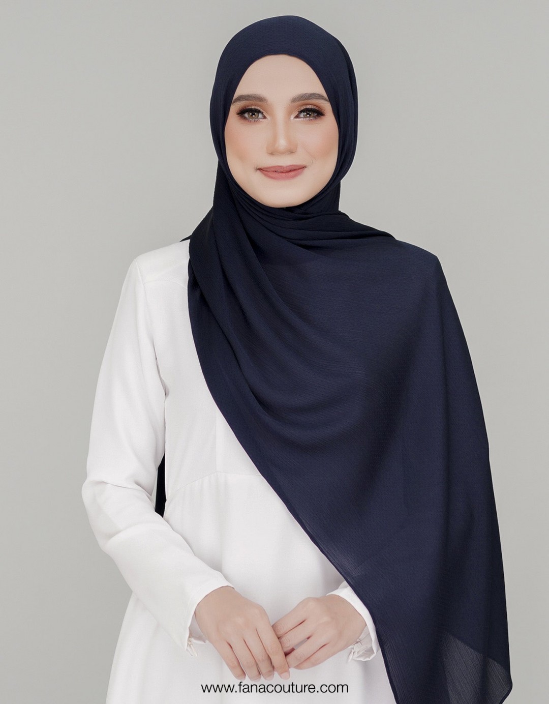 Naura Shawl Plain - 06 Midnight Blue