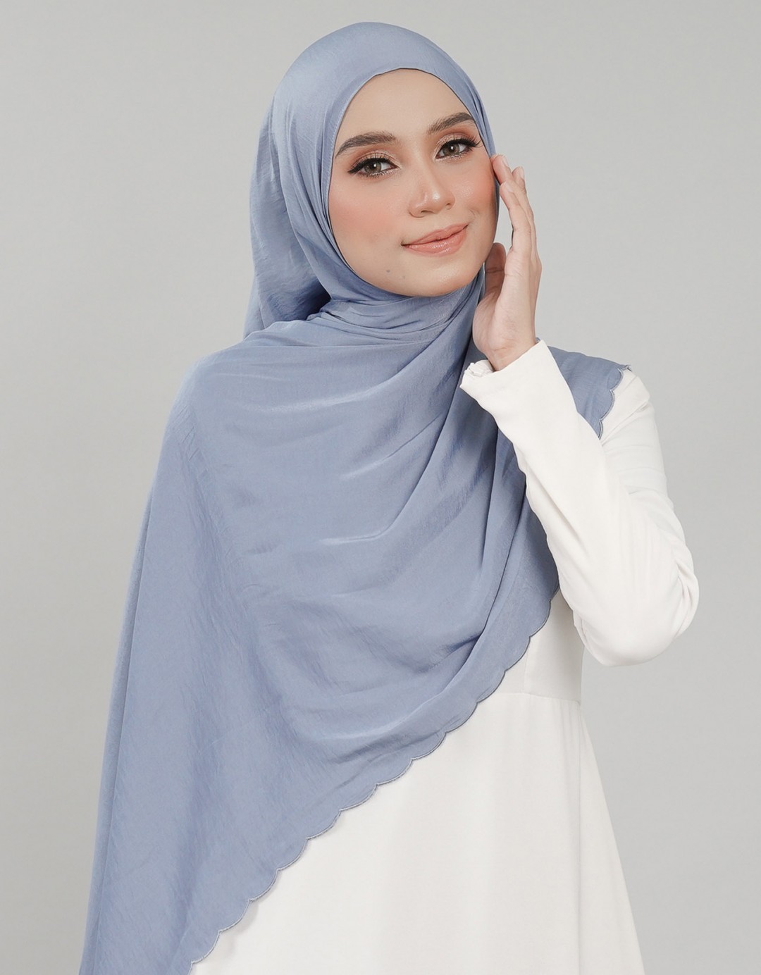 Akasia Shawl Sulam - 06 Sage Blue