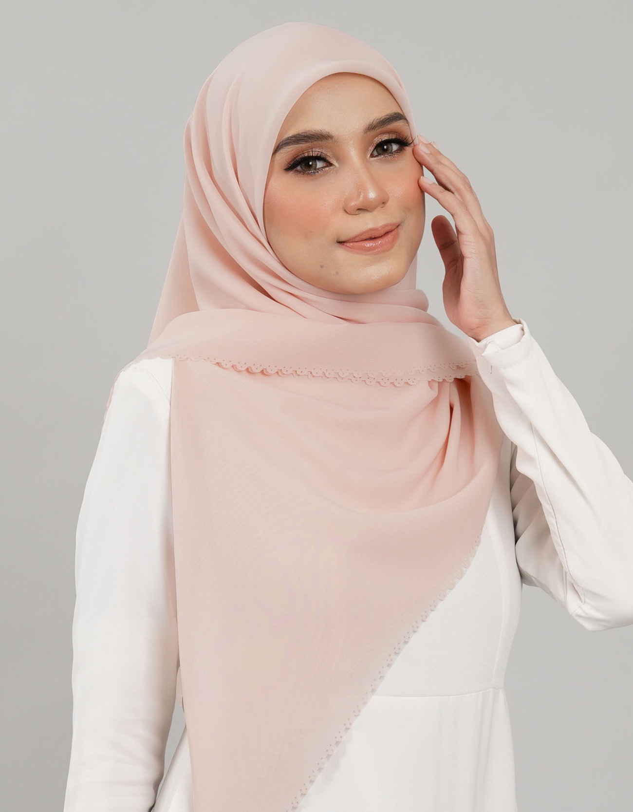 Feena Bawal Plain - 01 Peach