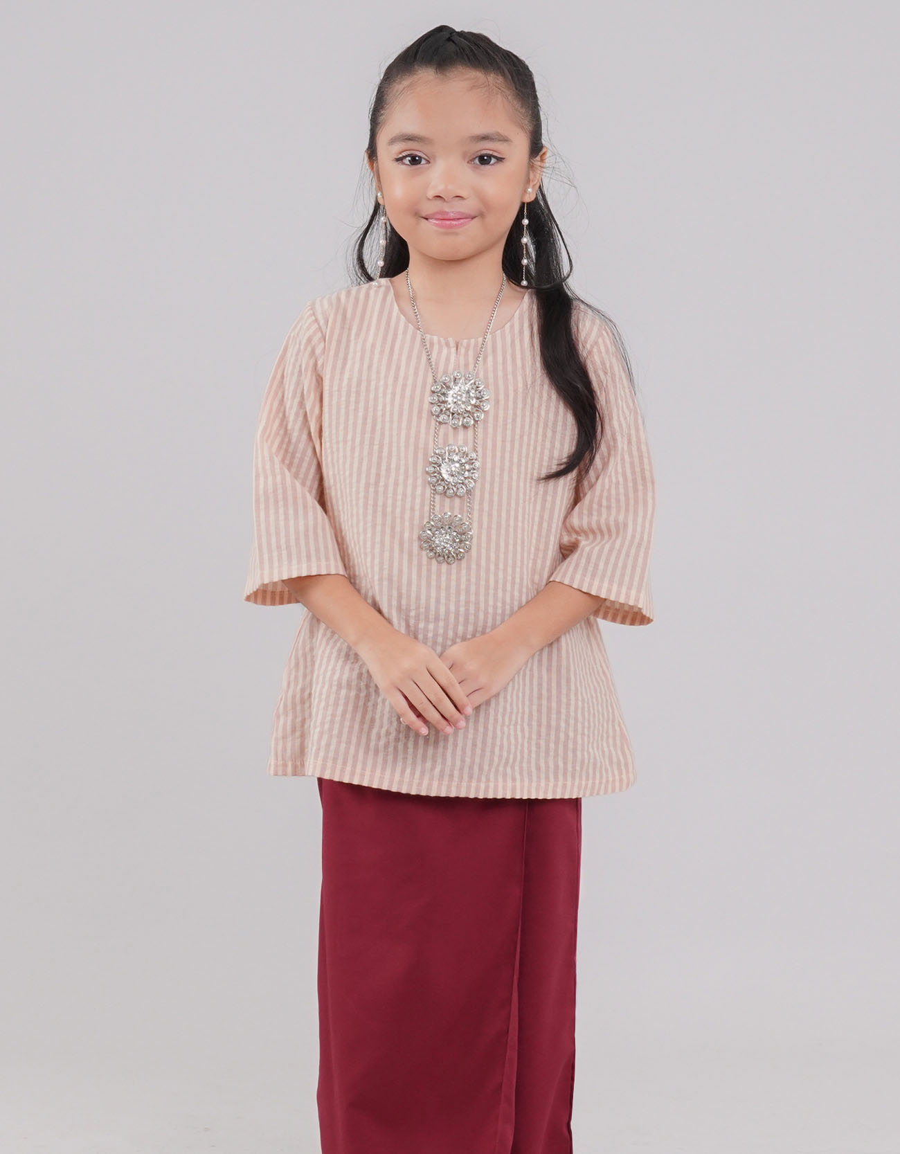 Cempaka Kurung Kedah Kids Cotton - 03 Red