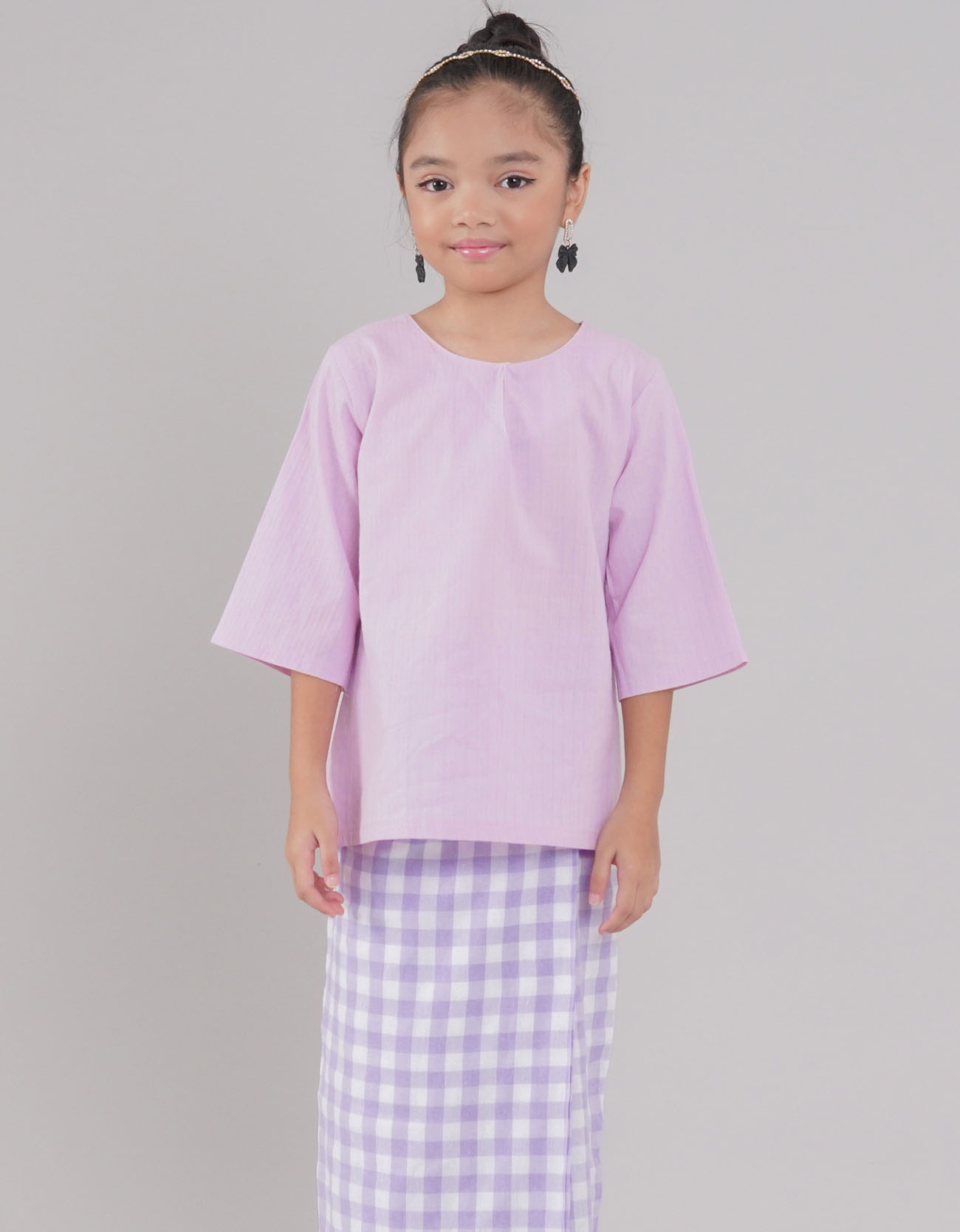 Kemboja Kurung Kedah Kids - 01 Light Purple
