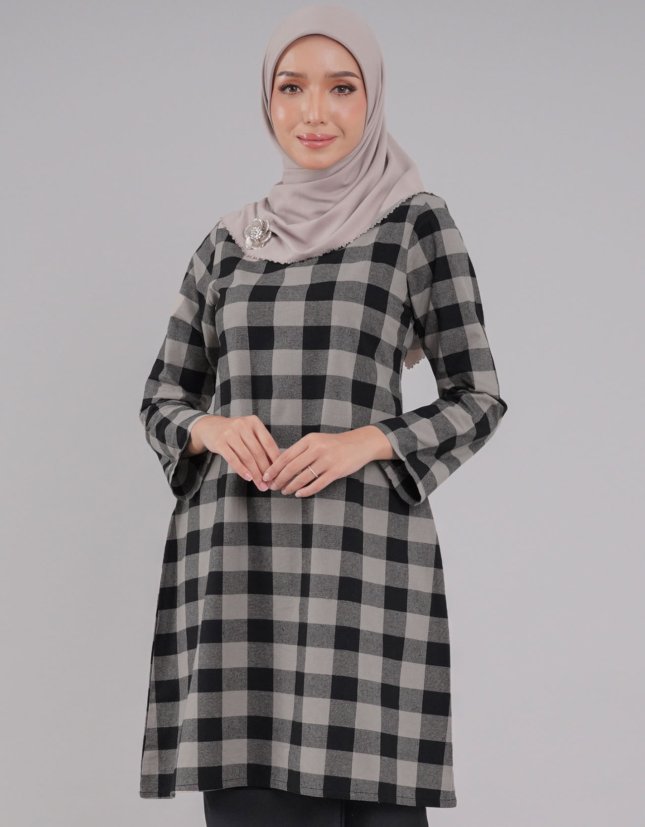 Tanjung Kurung Riau Adult Cotton A-cut Design - 02 Black