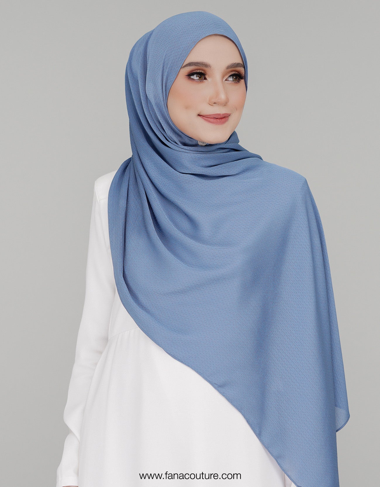 Naura Shawl Plain - 05 Blue Grey