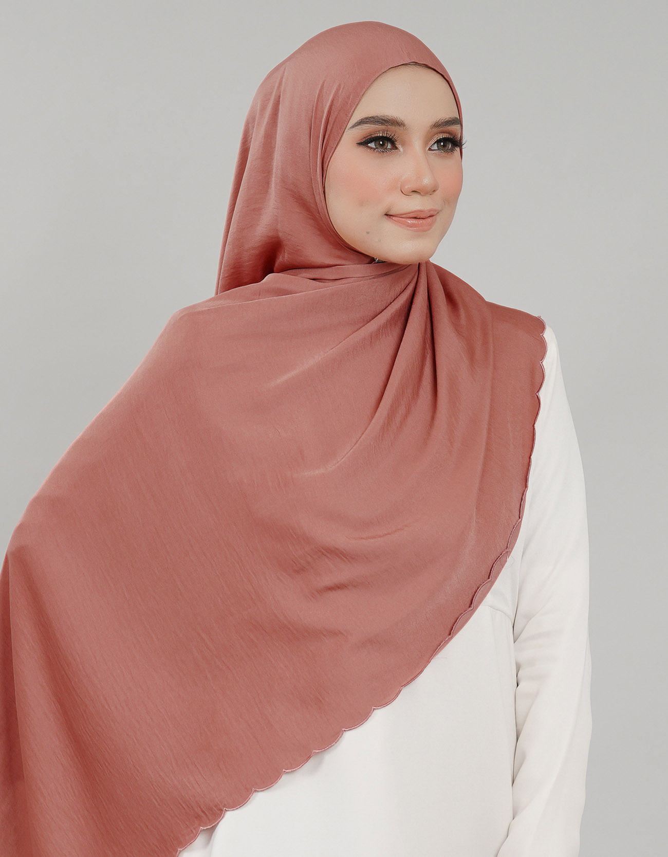 Akasia Shawl Sulam - 10 Brick Orange